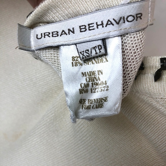 Urban Behavior Cream Cardigan , Trim Studded XS - Picture 6 of 8
